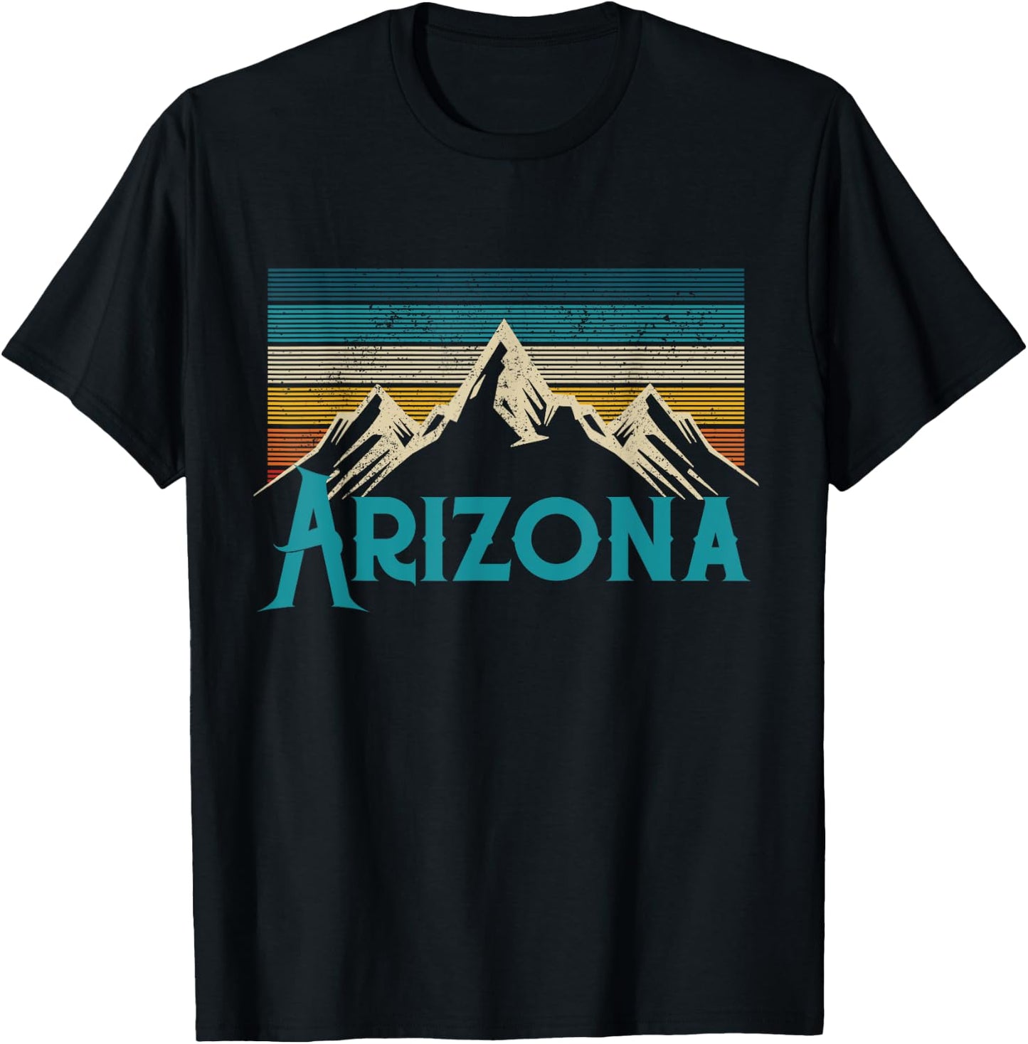 Arizona Vintage Mountains USA America Souvenir T-Shirt - T-Shirt | Black