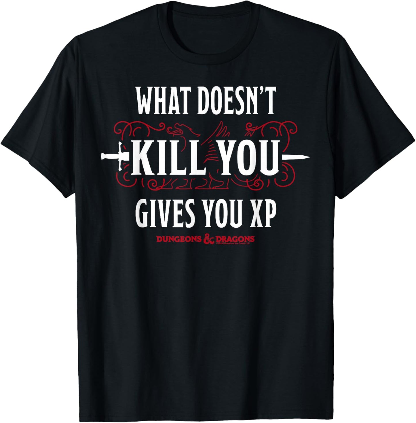Dungeons & Dragons What Doesn't Kill You Gives You XP T-Shirt - T-Shirt | Black