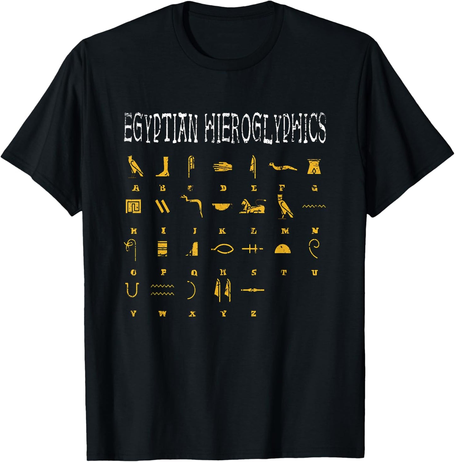 Egyptian Hieroglyphics I Egyptians Gods Ra Abc Alphabet T-Shirt - T-Shirt | Black