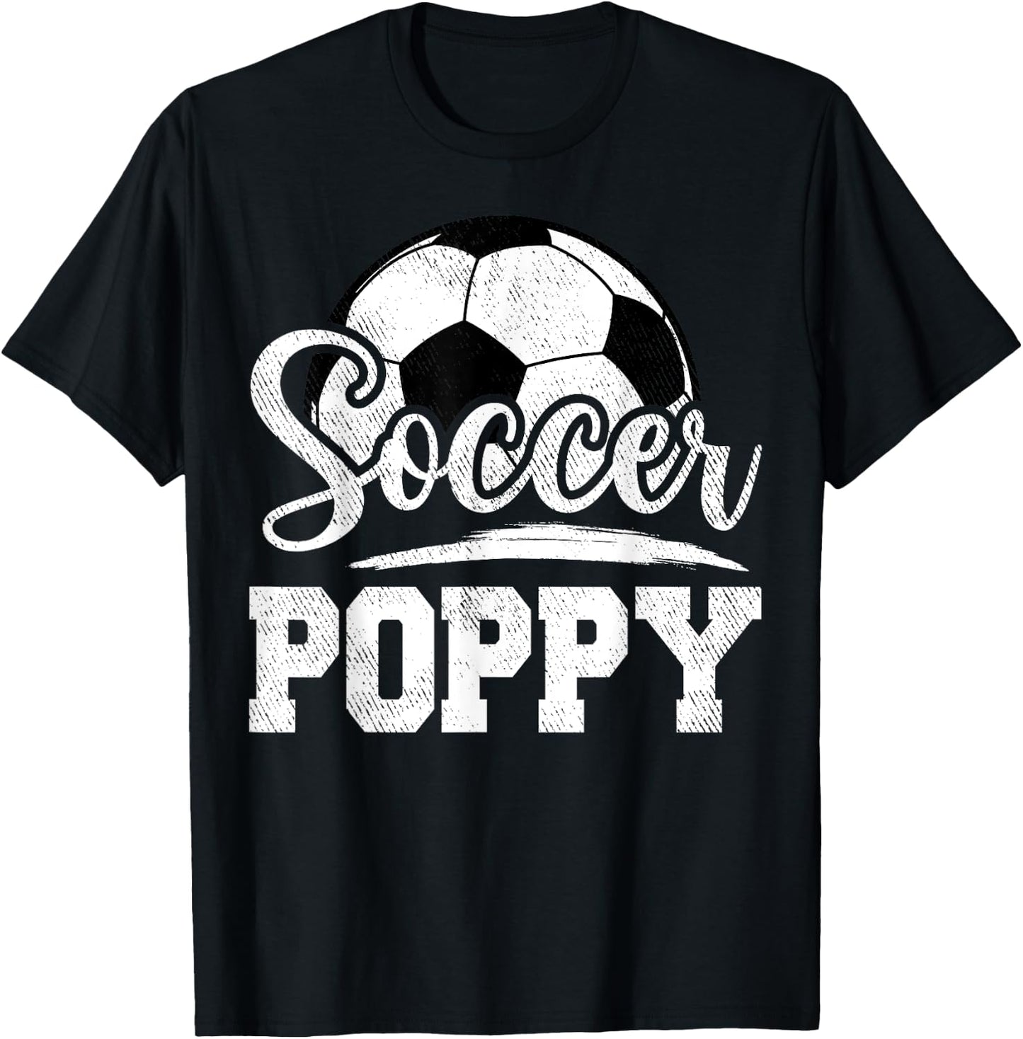 Soccer Poppy Soccer Player Game Day Father's Day T-Shirt - T-Shirt | Black