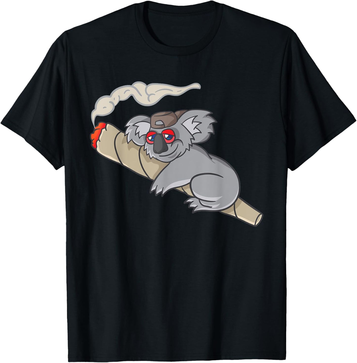Koala Smokes Grass Marijuana Hemp Cannabis Stoning Koala Bear T-Shirt - T-Shirt | Black