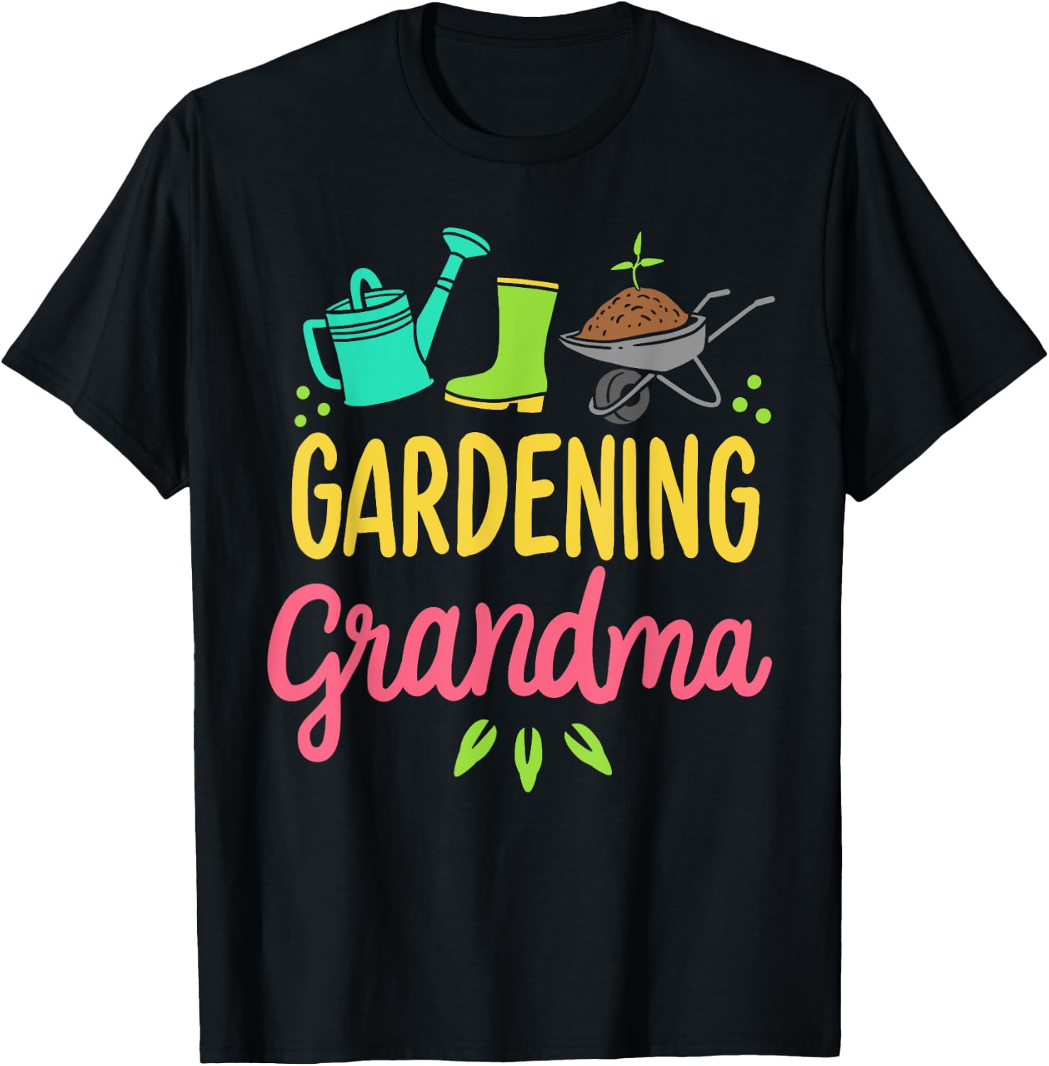 Cute Gardening Grandma Gift Funny Vegetable Garden Gardener T-Shirt - T-Shirt | Black