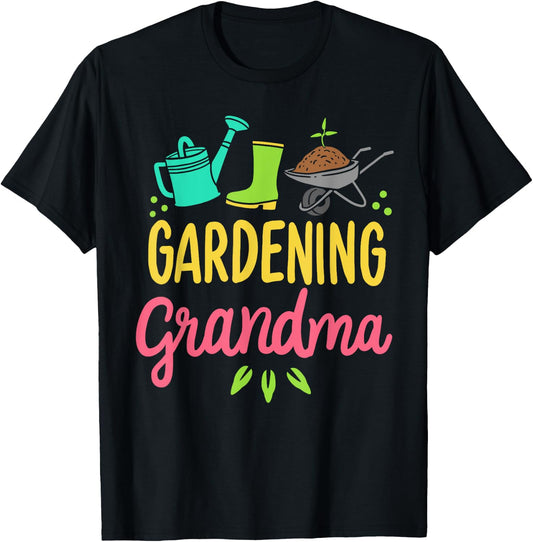 Cute Gardening Grandma Gift Funny Vegetable Garden Gardener T-Shirt - T-Shirt | Black