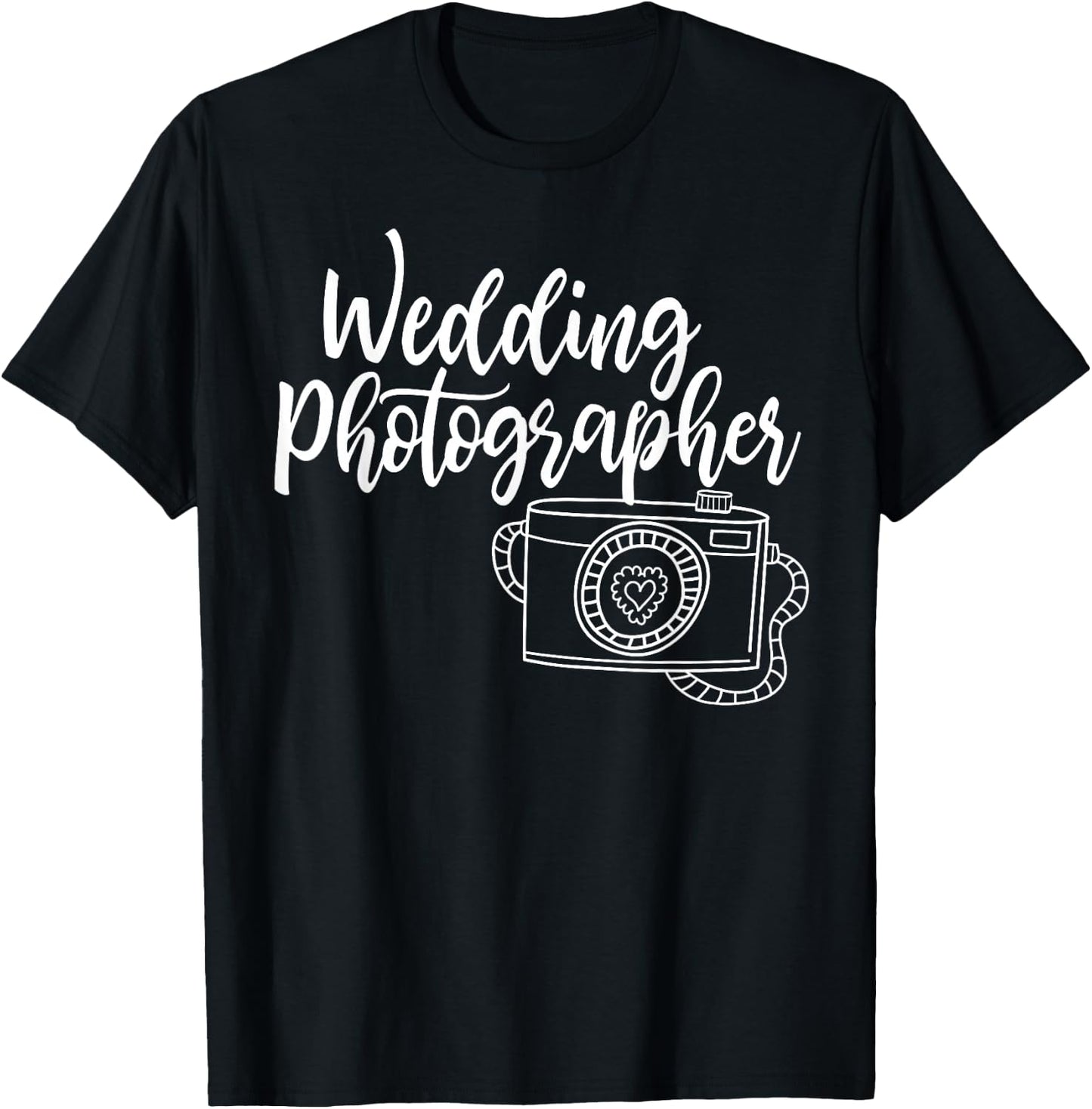 Cute Wedding Photographer - Bridal Photography Design T-Shirt - T-Shirt | Black