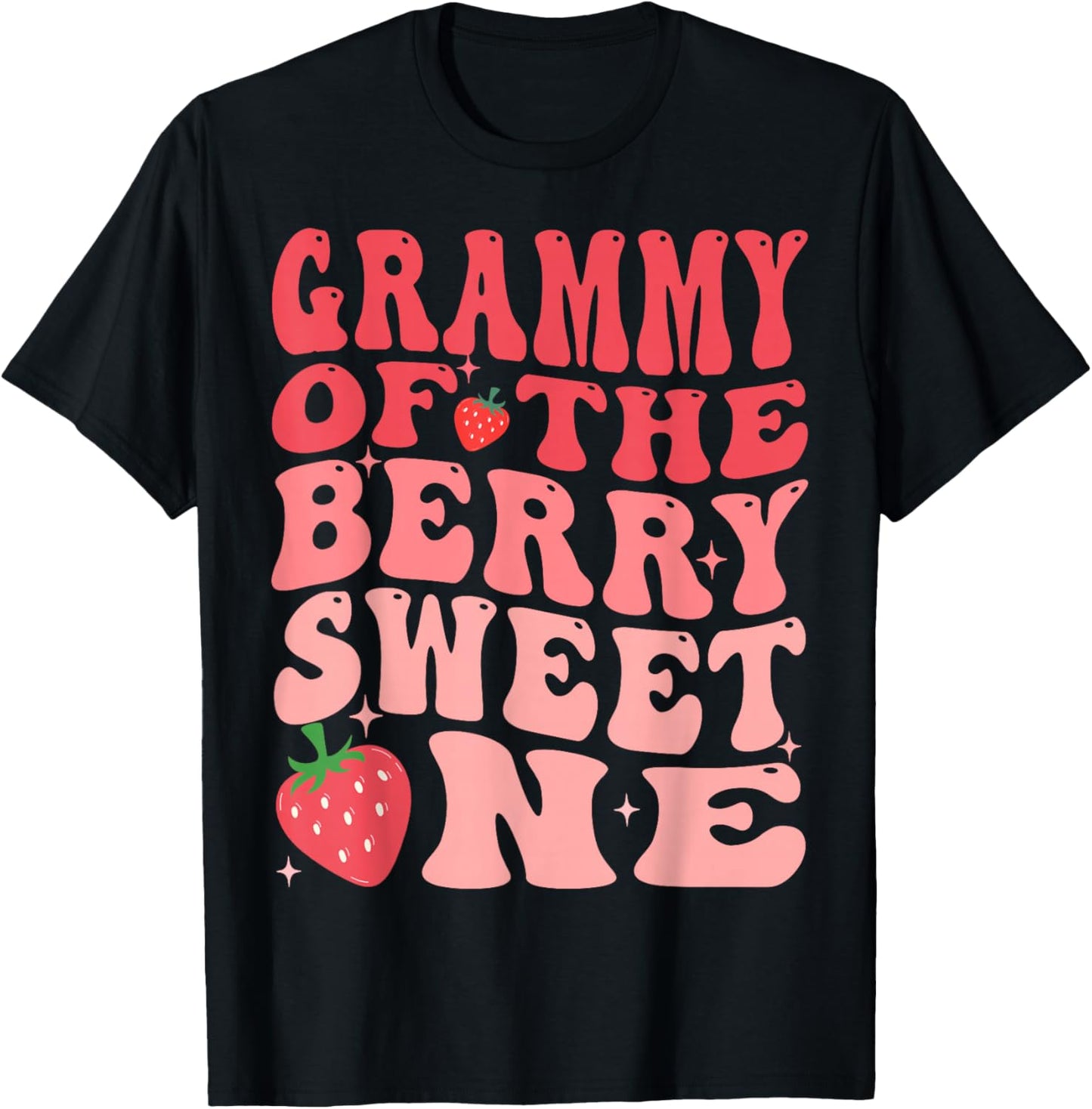 Grammy Of The Berry Sweet One 1st Birthday Strawberry T-Shirt - T-Shirt | Black