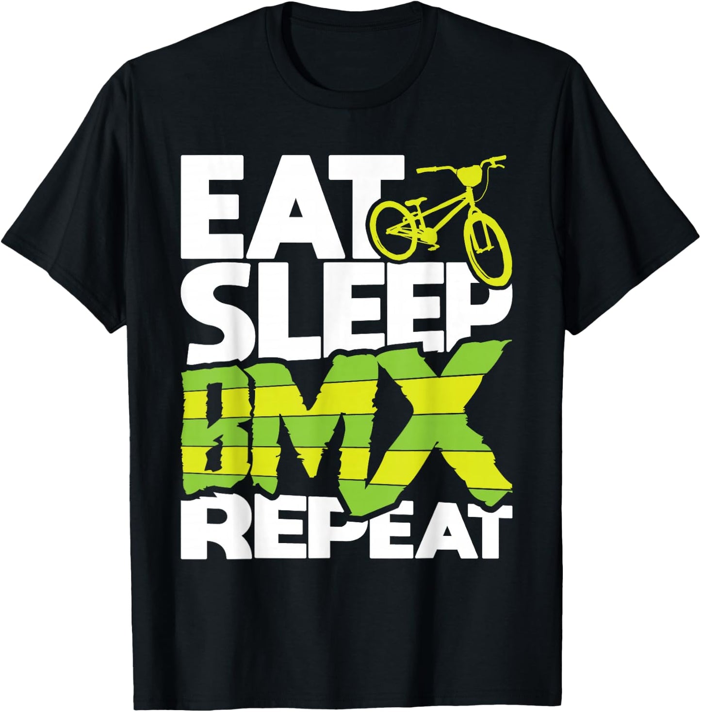Eat Sleep BMX Repeat - Funny BMX Rider Bicycle Motocross T-Shirt - T-Shirt | Black