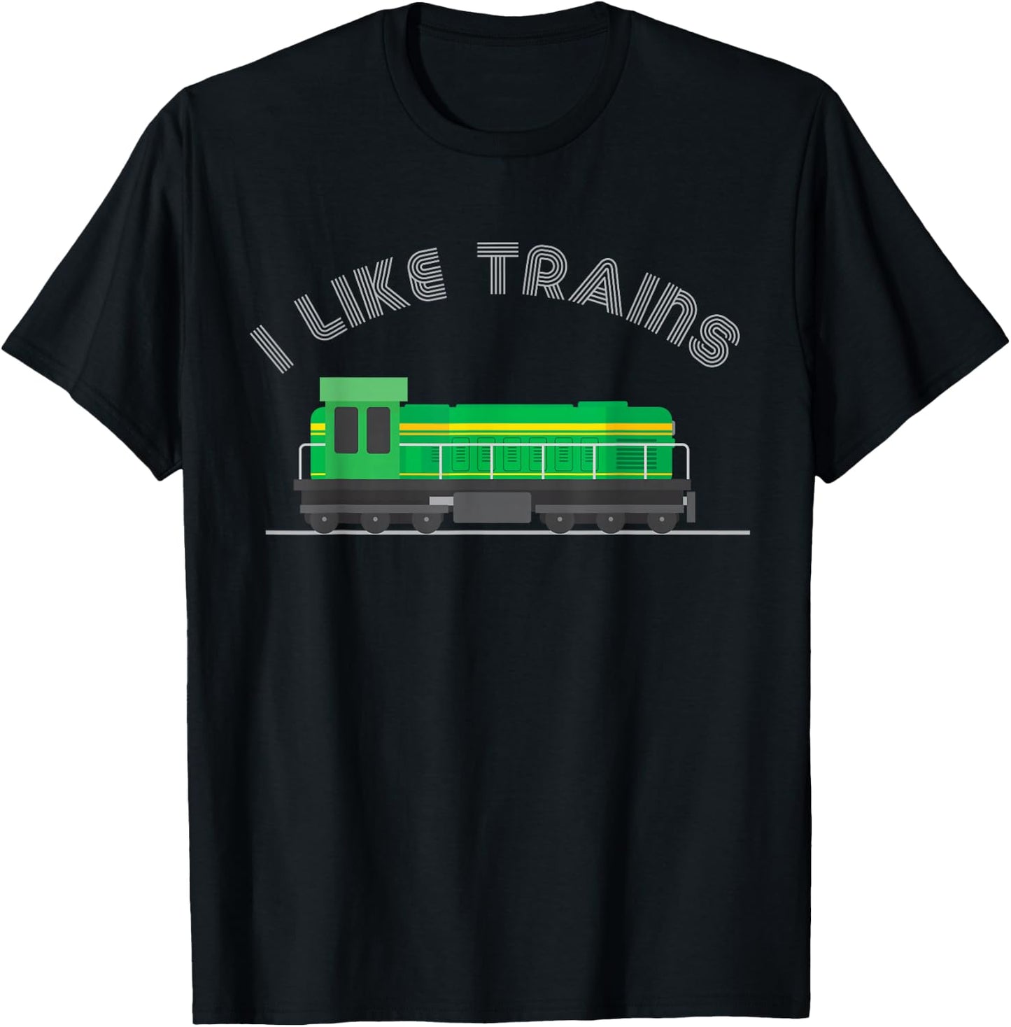 Model Train Collector Kids Railroad Diesel I Like Trains T-Shirt - T-Shirt | Black