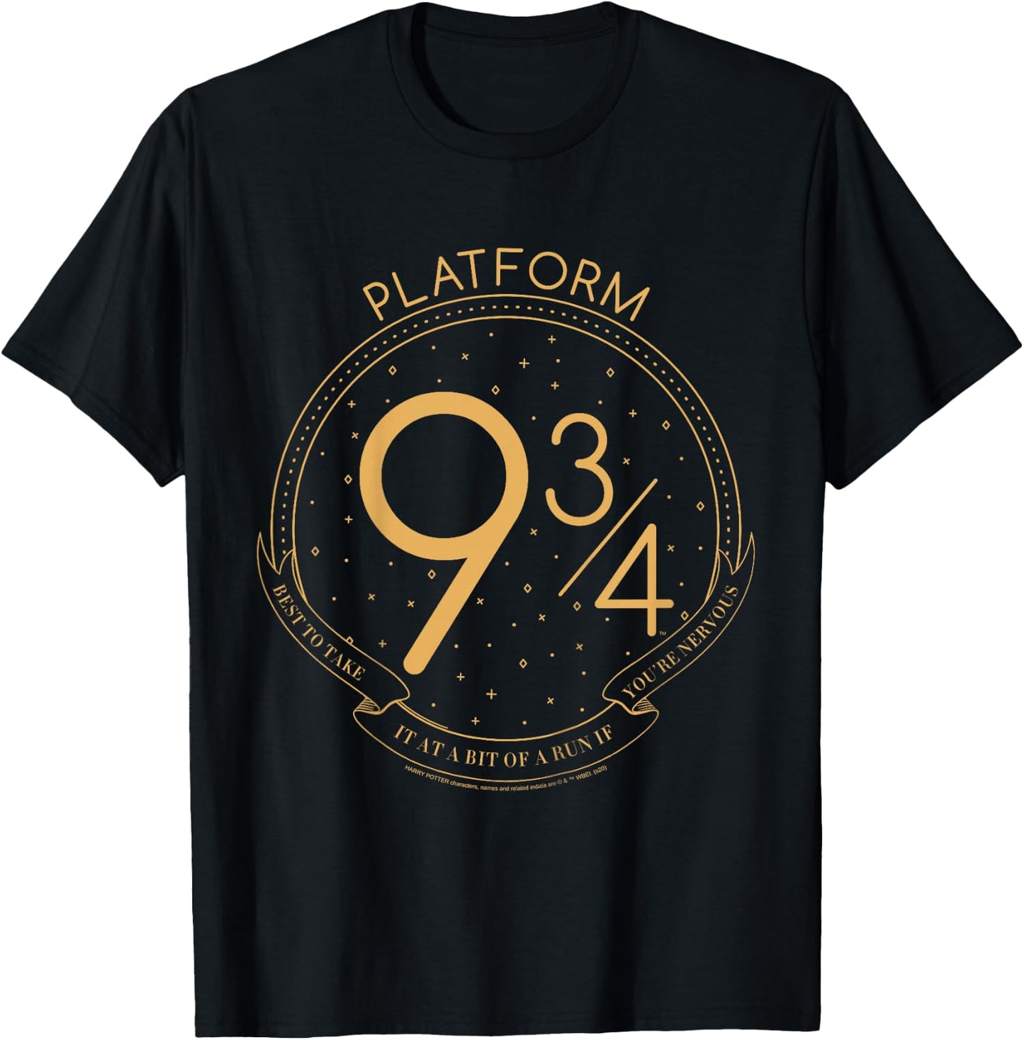 Kids Harry Potter Platform 9 &3/4 Line Art T-Shirt - T-Shirt | Black