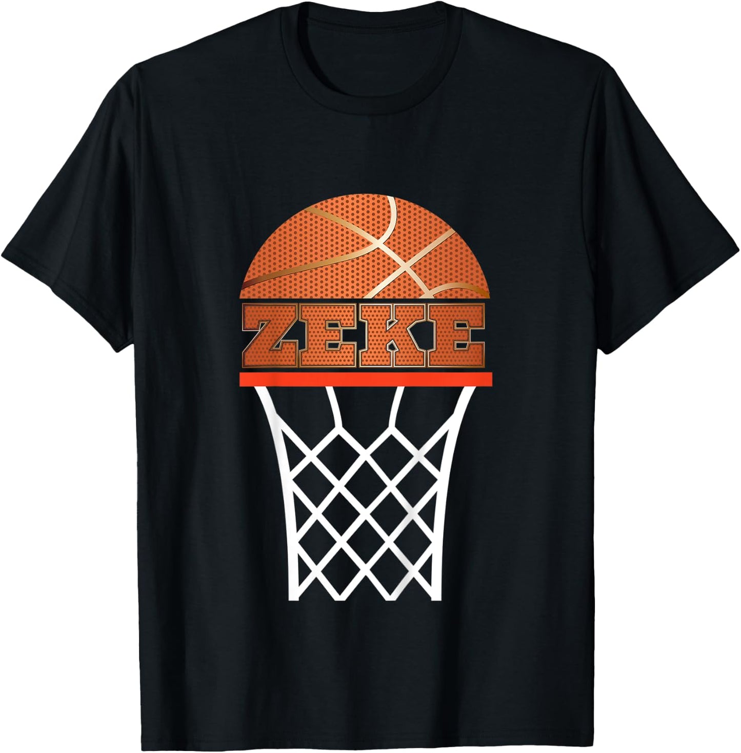 Kids Basketball Zeke Custom Name Gift, Youth T-Shirt - T-Shirt | Black
