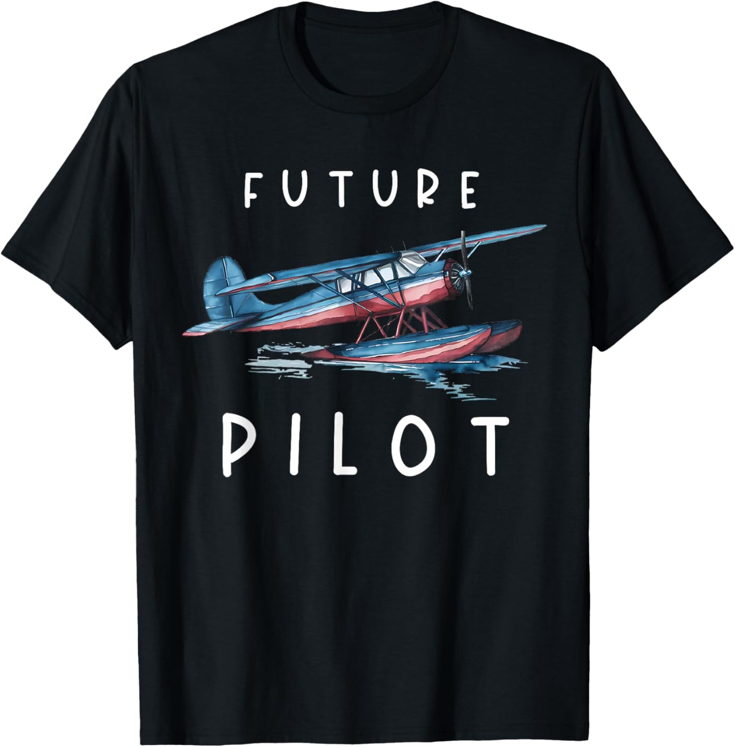 Future Pilot Seaplane Toddler Float Airplane Pilot Kids T-Shirt - T-Shirt | Black