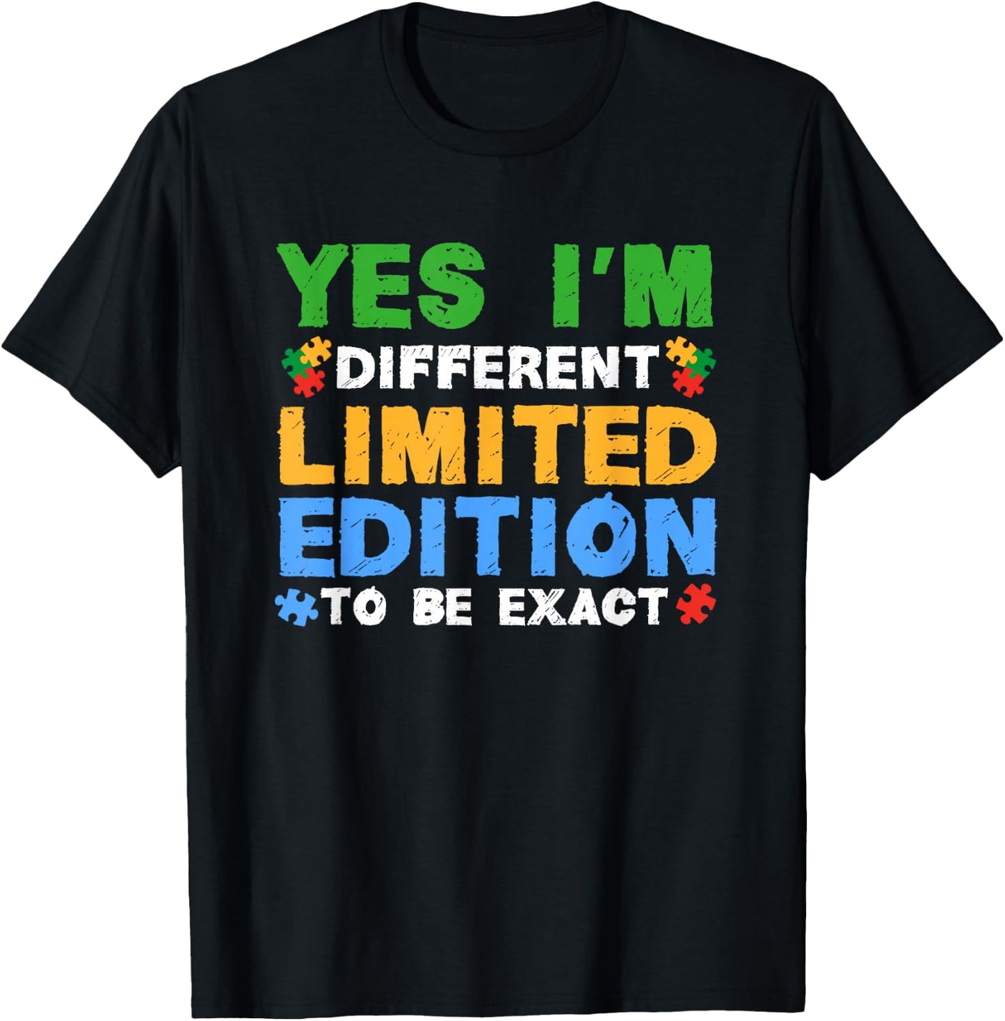 Yes Im Different Limited Edition Gift Autistic Teenager T-Shirt - T-Shirt | Black