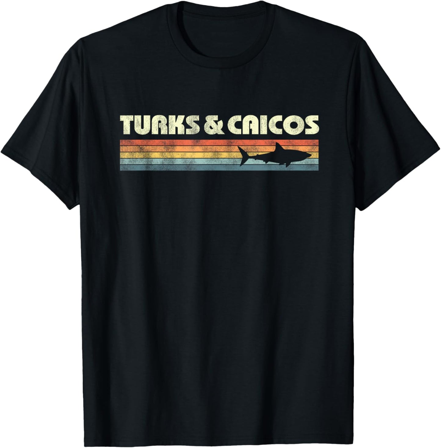 Turks and Caicos Islands Shark Vacation Souvenir 2024 T-Shirt - T-Shirt | Black