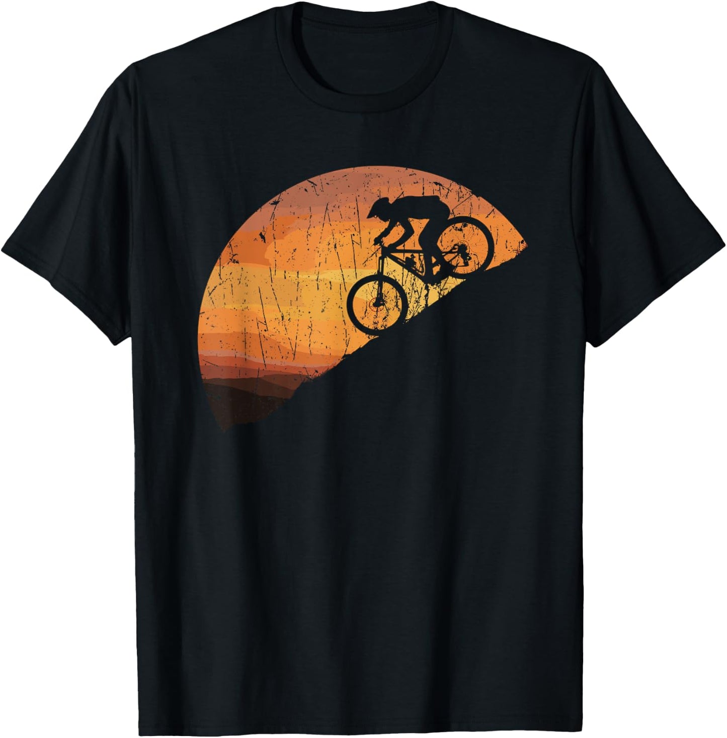Mountain Bike Vintage MTB Downhill Cycling Biker T-Shirt - T-Shirt | Black