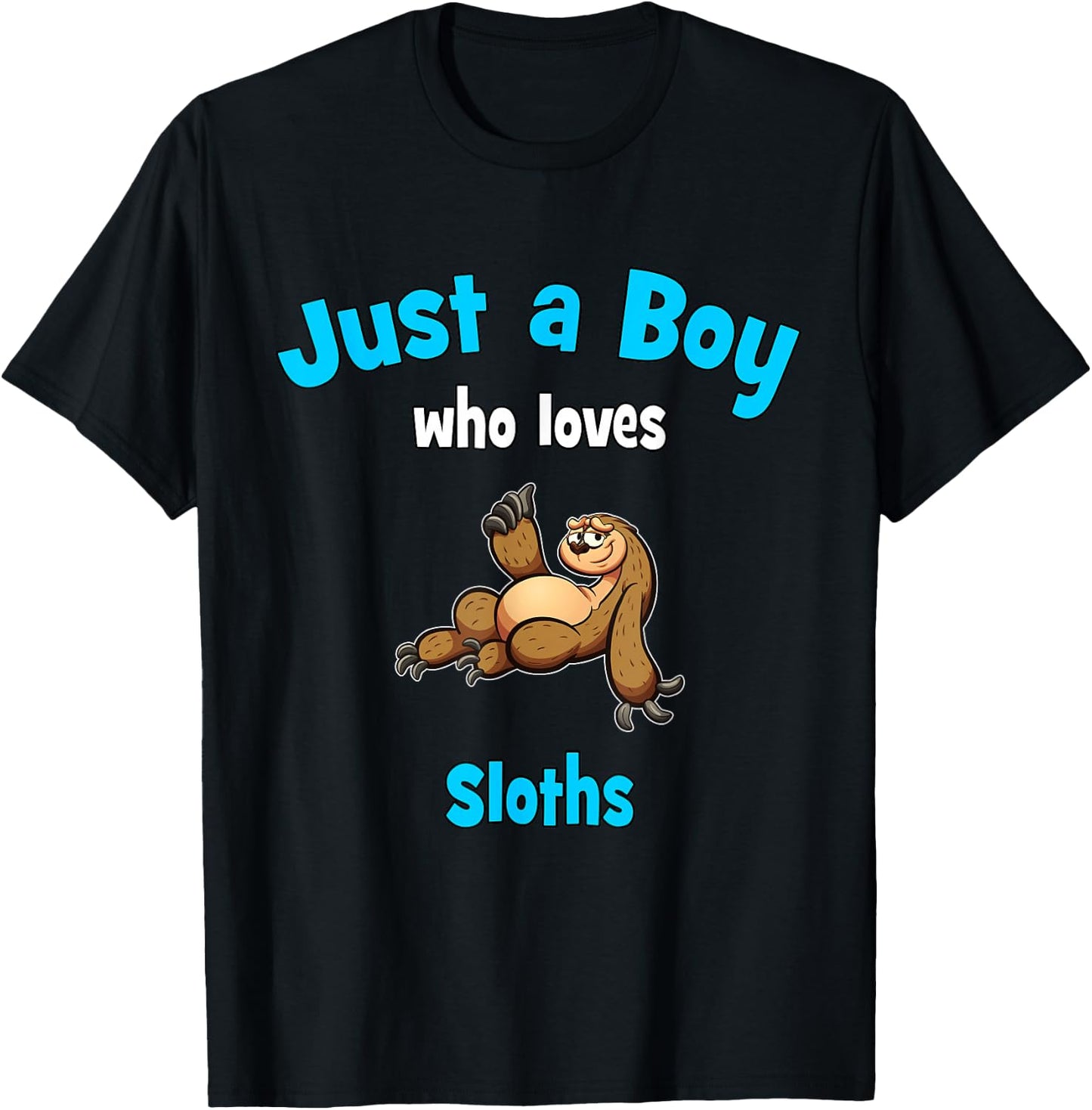 Sloth Shirt for Boys | Children's Sloth T-Shirt - T-Shirt | Black