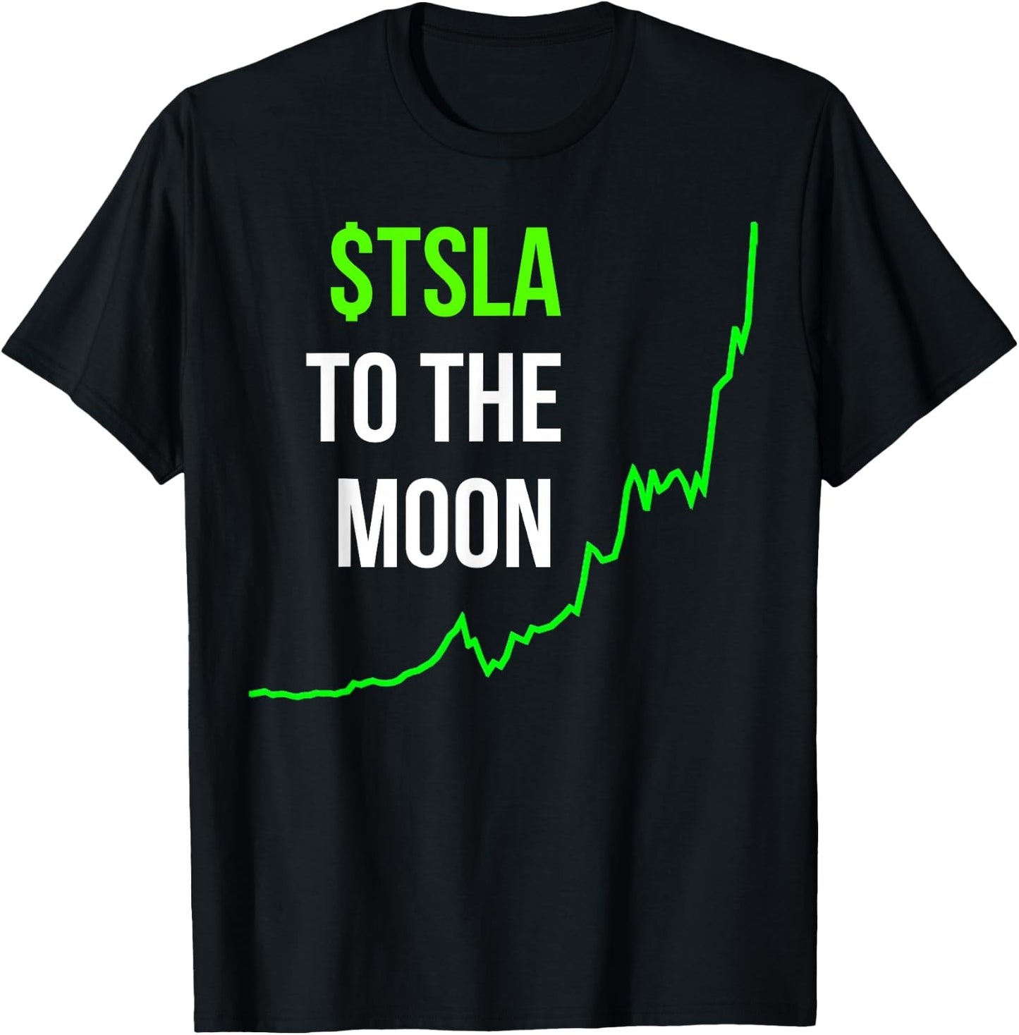 TSLA To The Moon Teslanaire Tslanaire Graph Stocks T-Shirt - T-Shirt | Black