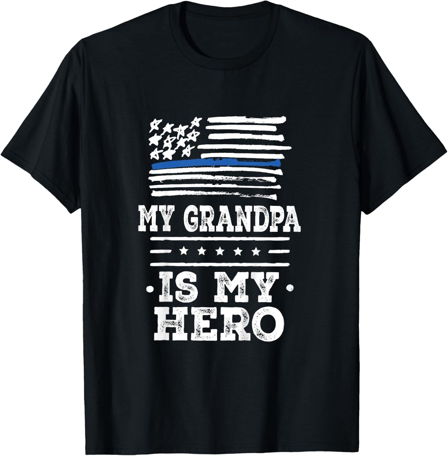 Kids My Grandpa is my Hero Police Officer Grandson T-Shirt - T-Shirt | Black