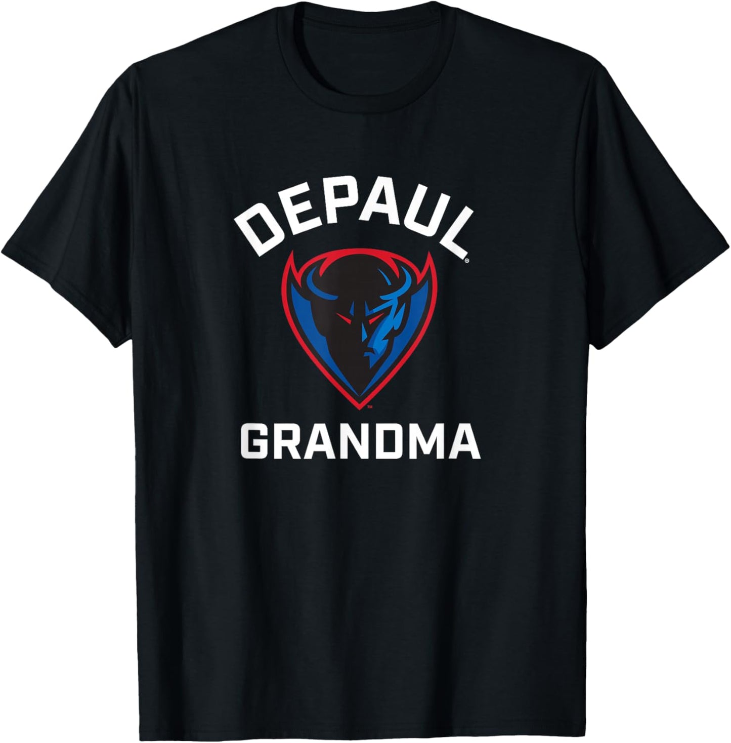 DePaul University Blue Demons Arched Grandma T-Shirt - T-Shirt | Black