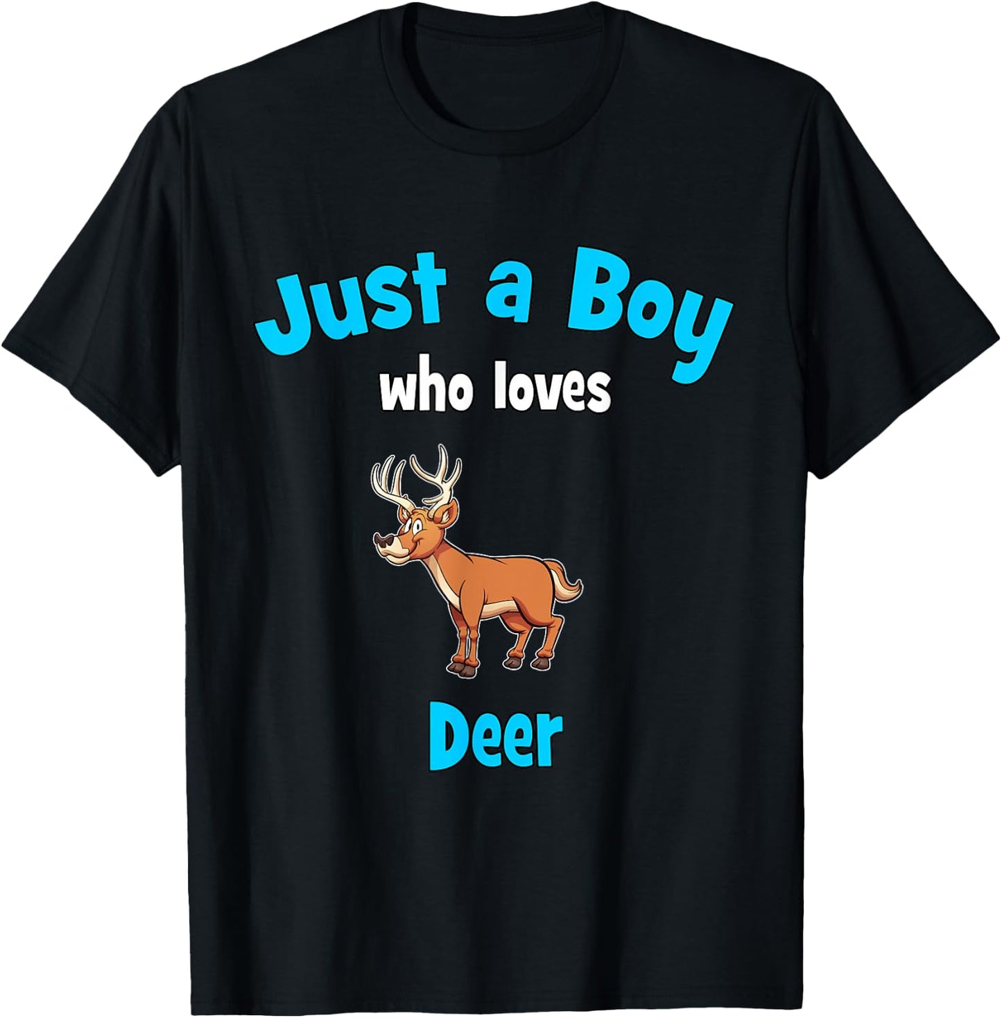 Stag Shirt for Boys | Children's Deer T-Shirt - T-Shirt | Black