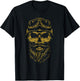 Biker Skull with Beard Motorcycle Design T-Shirt - T-Shirt | Black