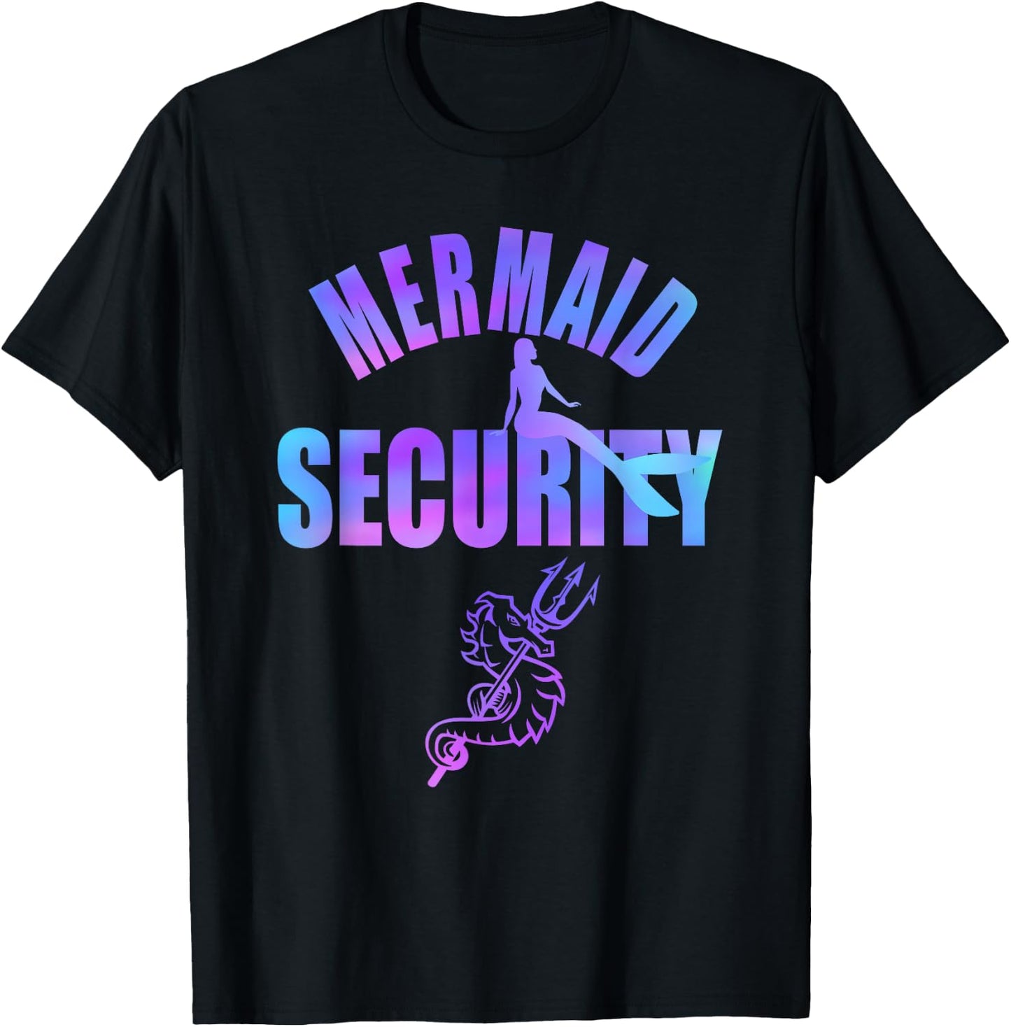 Mermaid Security Merdad Mermen Mermaid Dad Squad T-Shirt - T-Shirt | Black