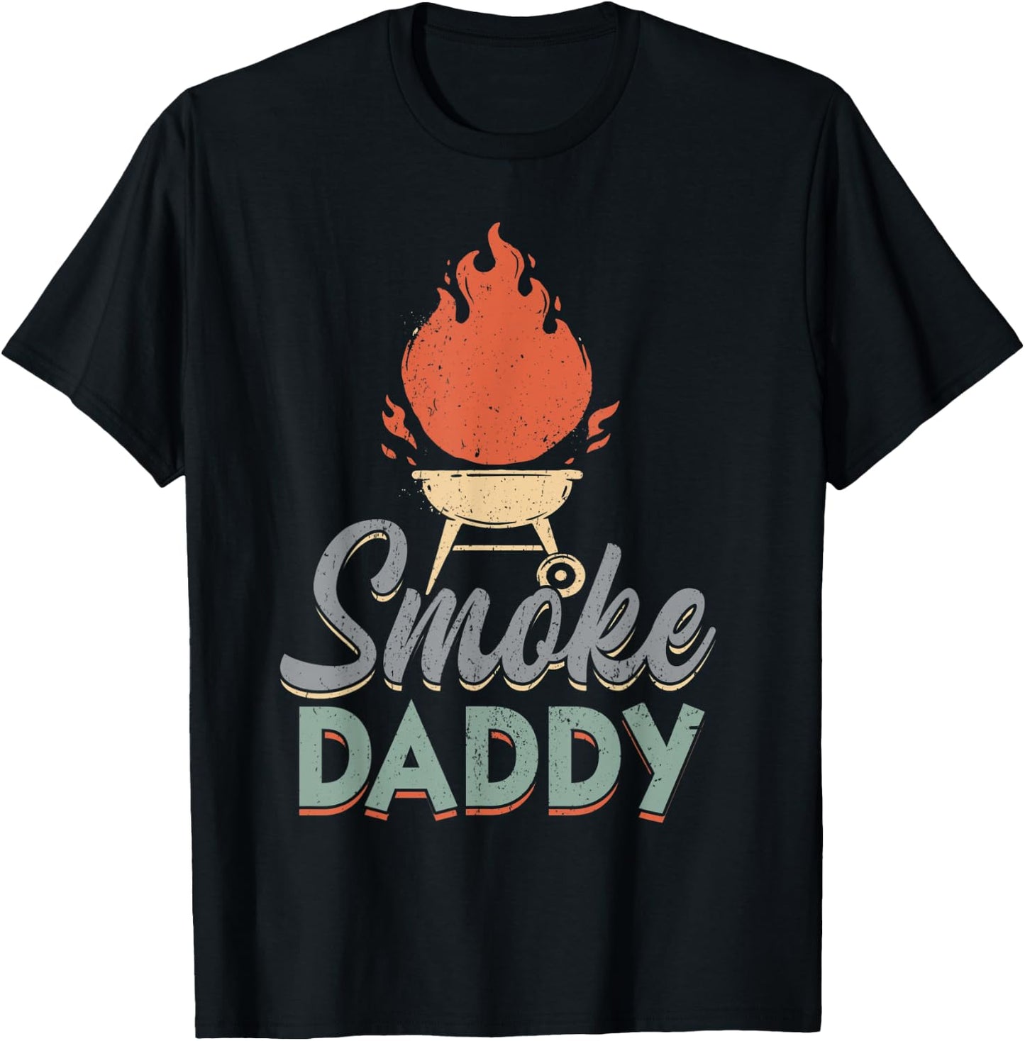 Smoke Daddy Dad BBQ Chef Grill Fathers Day T-Shirt - T-Shirt | Black