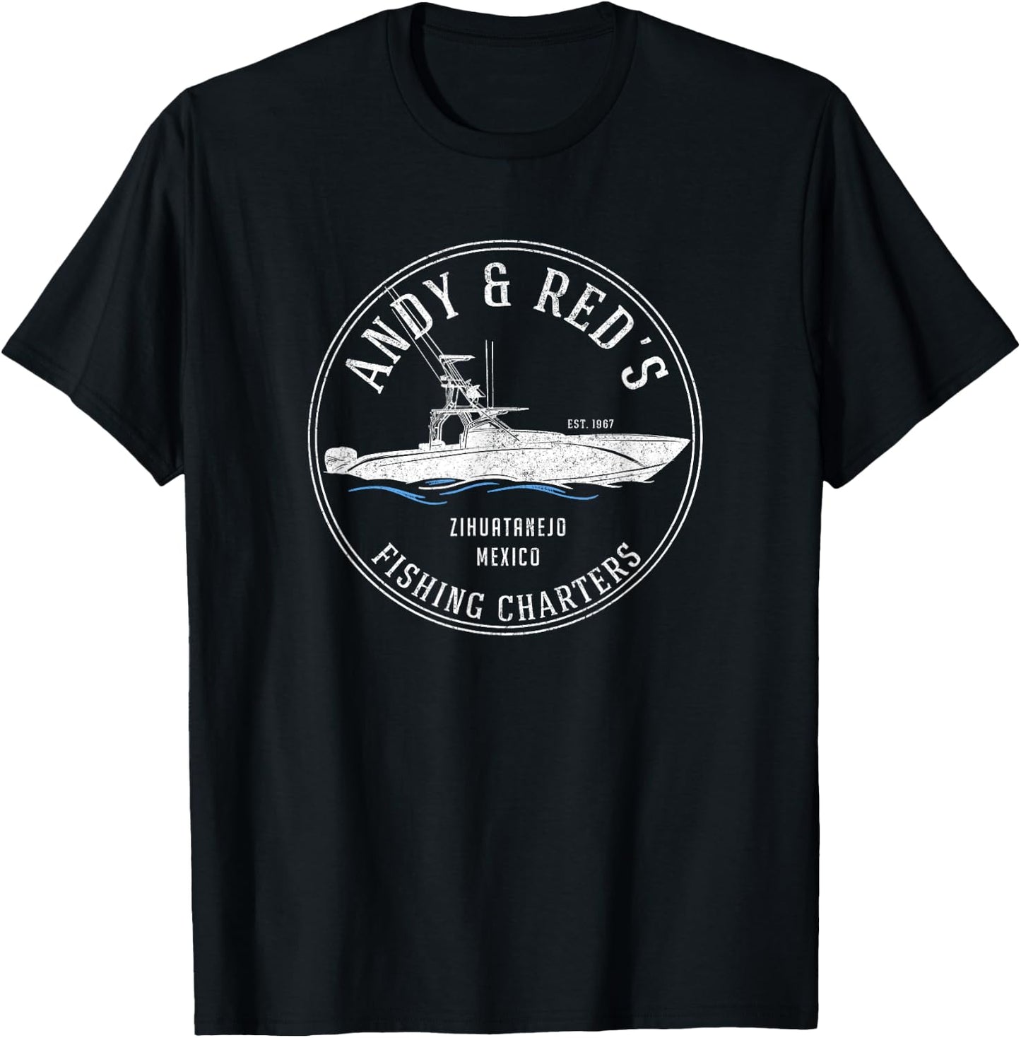 Andy & Red's Fishing Charters - Zihuatanejo, Mexico T-Shirt - T-Shirt | Black