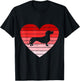 Retro style Valentines day Dachshund Lover Gift T-Shirt - T-Shirt | Black