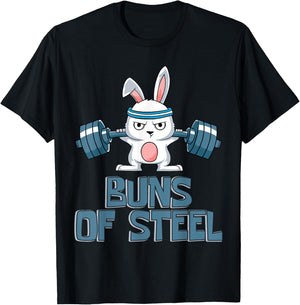 Buns of Steel Body Fitness Rabbit Rabbit Gym Workout T-Shirt - T-Shirt | Black