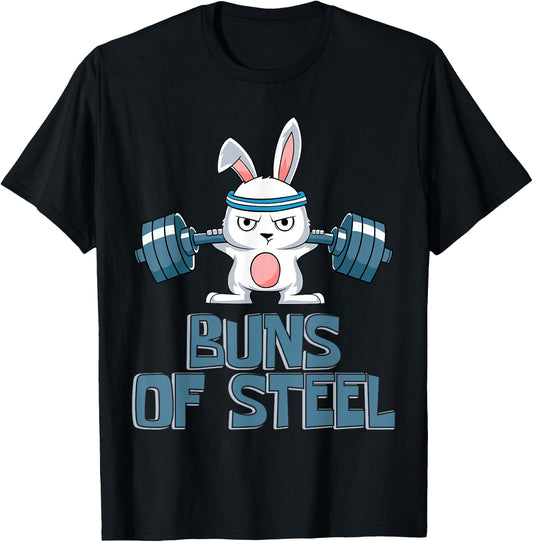 Buns of Steel Body Fitness Rabbit Rabbit Gym Workout T-Shirt - T-Shirt | Black