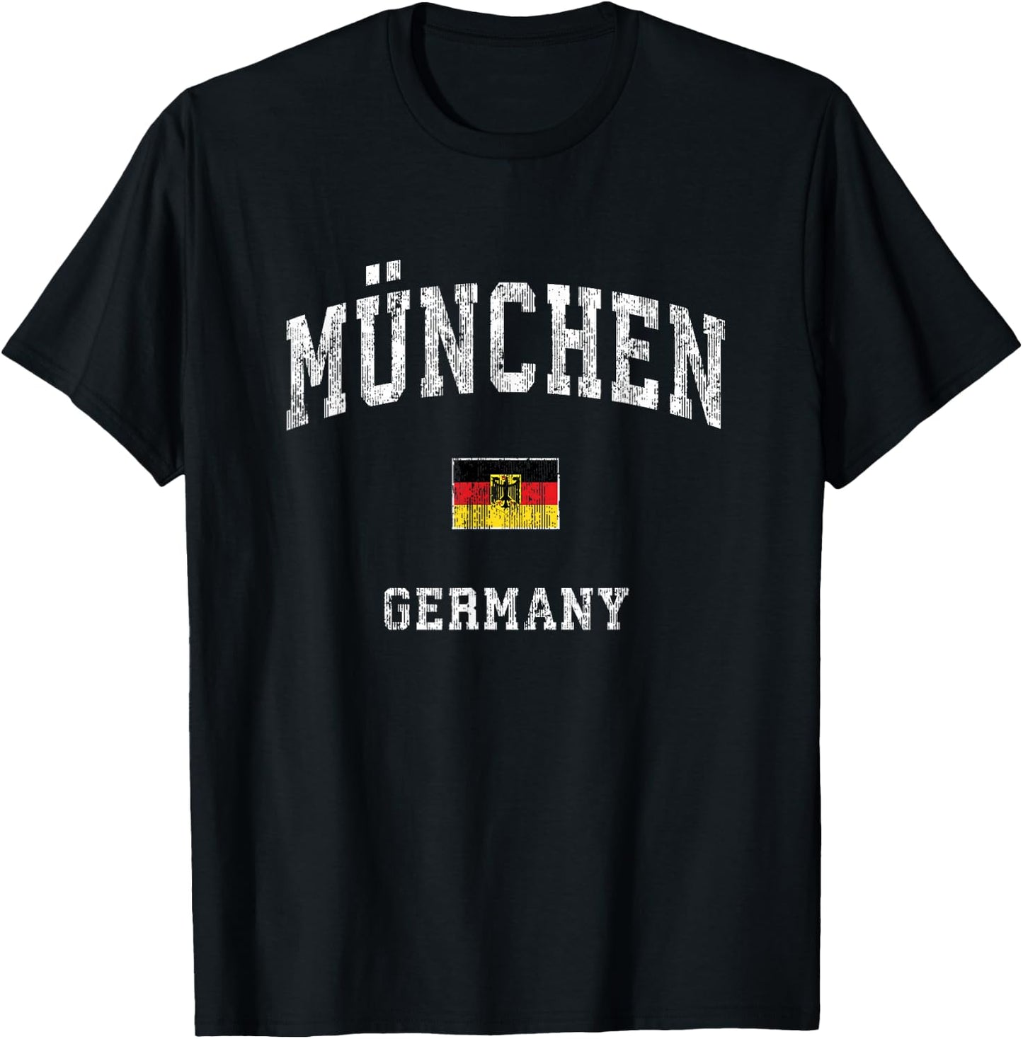 Munich Munchen Germany Vintage Athletic Sports Design T-Shirt - T-Shirt | Black