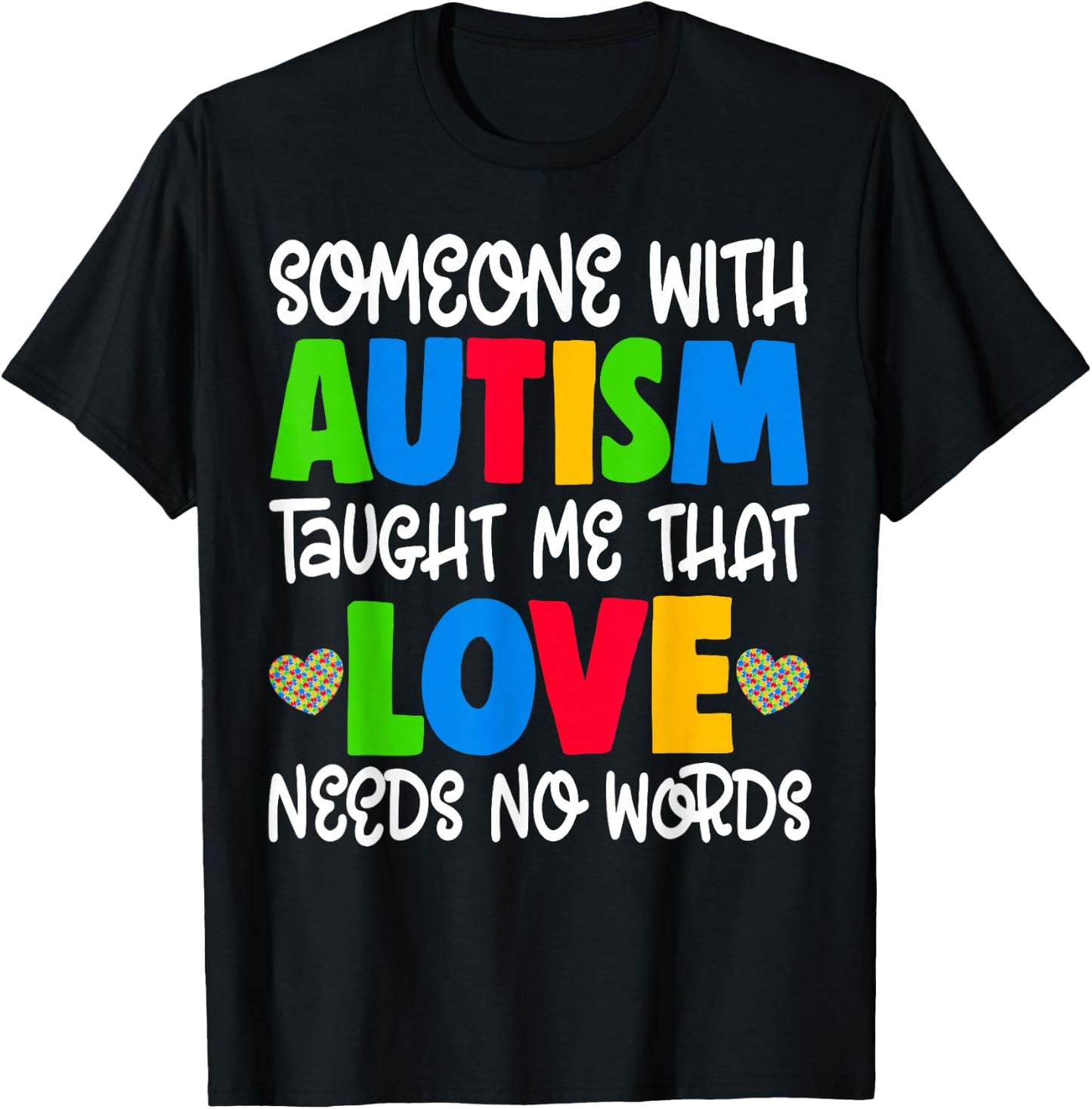 Love Autism Shirt Autism Mom Gift T-Shirt - T-Shirt | Black