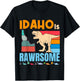 Idaho Is Awesome Dinosaur I Love Idaho Gift Kids Boys Girls T-Shirt - T-Shirt | Black