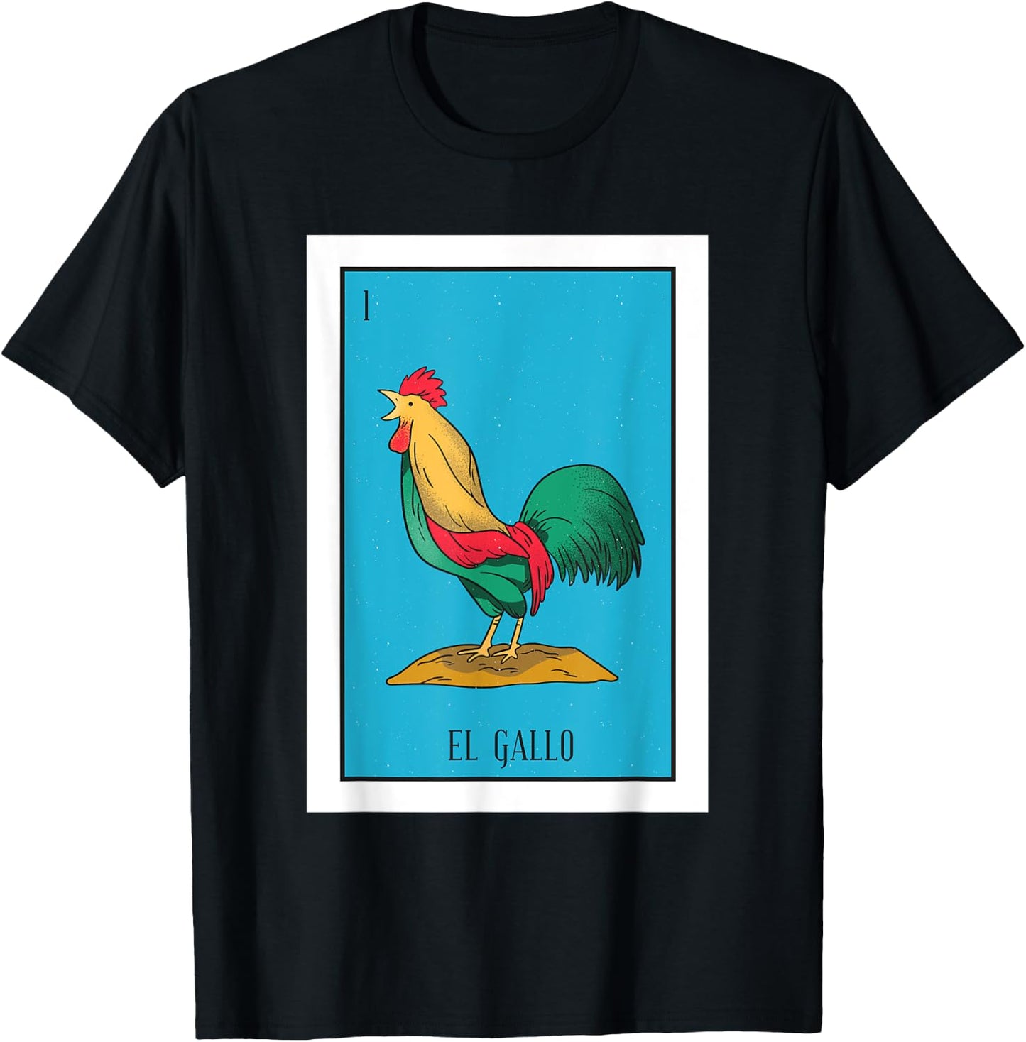 El Chicken Lottery Gift The Chicken Card Mexican Lottery T-Shirt - T-Shirt | Black