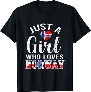 Norway Lover Norwegian Women Girls Gift Norway T-Shirt - T-Shirt | Black