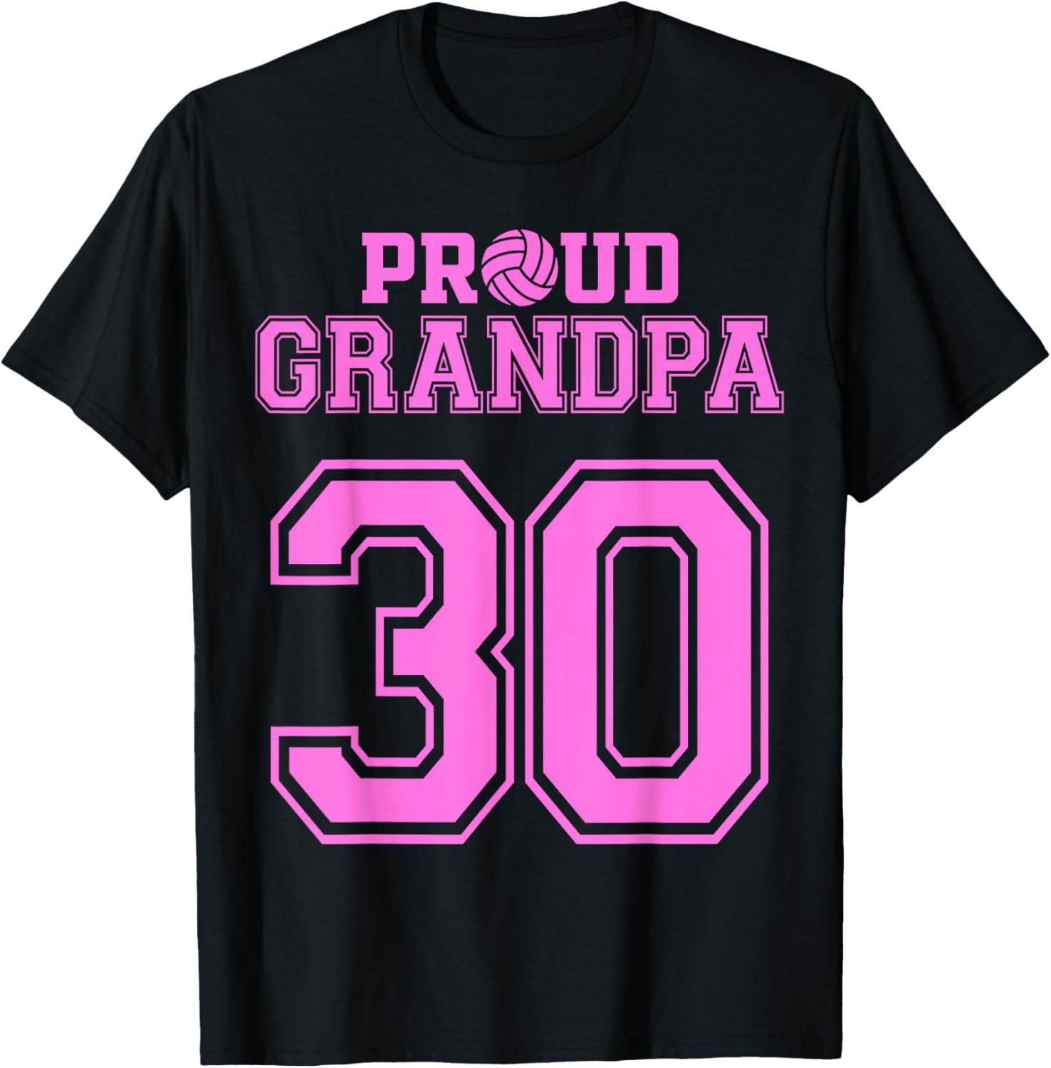 Proud Volleyball Grandpa Number 30 P T-Shirt - T-Shirt | Black
