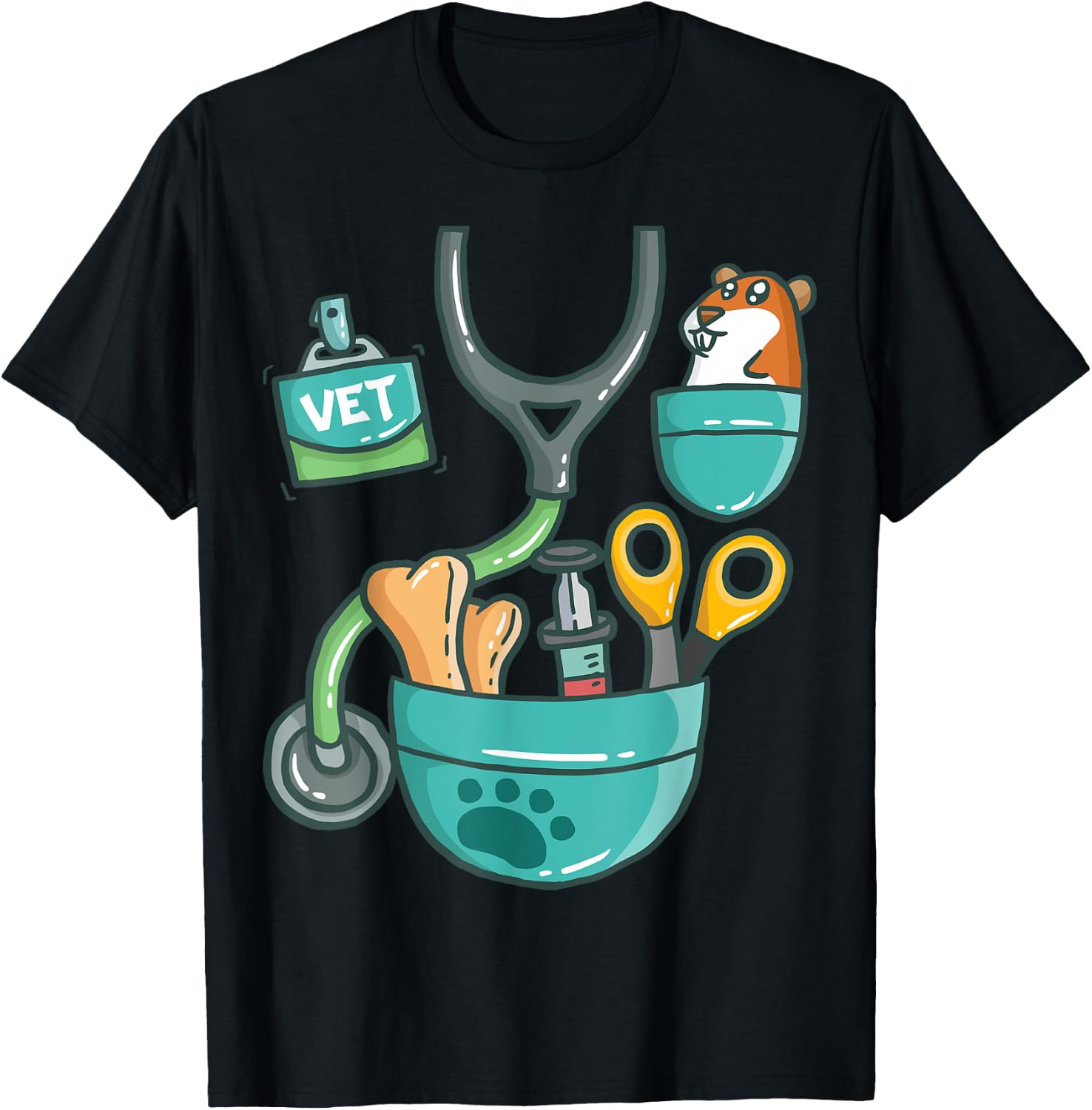 Veterinary Animal Zoo Animals Veterinarian Halloween Costume T-Shirt - T-Shirt | Black