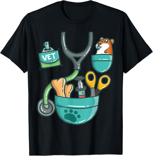 Veterinary Animal Zoo Animals Veterinarian Halloween Costume T-Shirt - T-Shirt | Black
