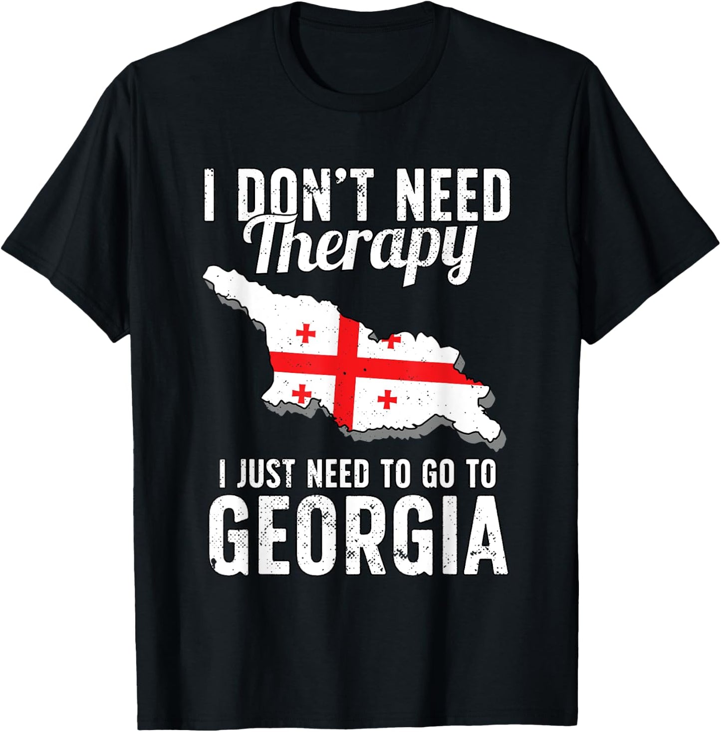 Georgian Flag I Georgia Flag I Vacation Georgia T-Shirt - T-Shirt | Black