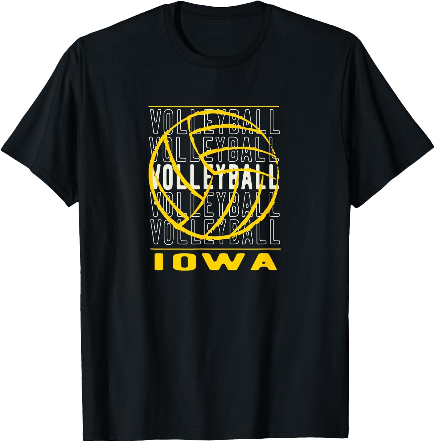 Volleyball Iowa Merch Black Volleyball Iowa Graphic T-Shirt - T-Shirt | Black