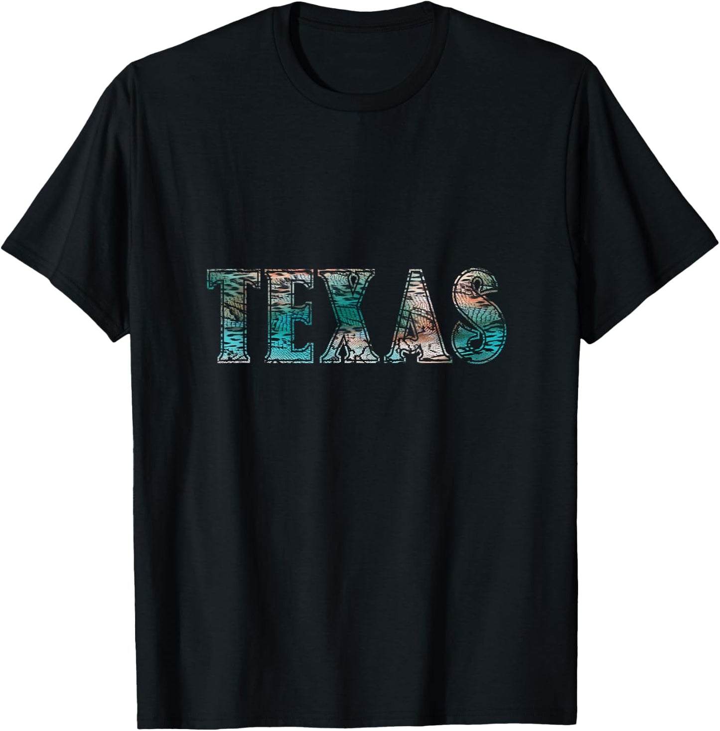 Teal leopard Texas animal print T-Shirt - T-Shirt | Black