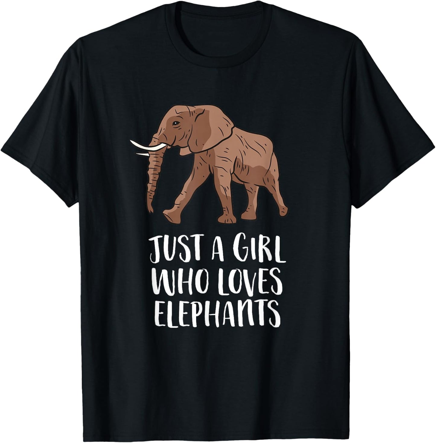 Just a Girl Who Loves Elephants T-Shirt - T-Shirt | Black