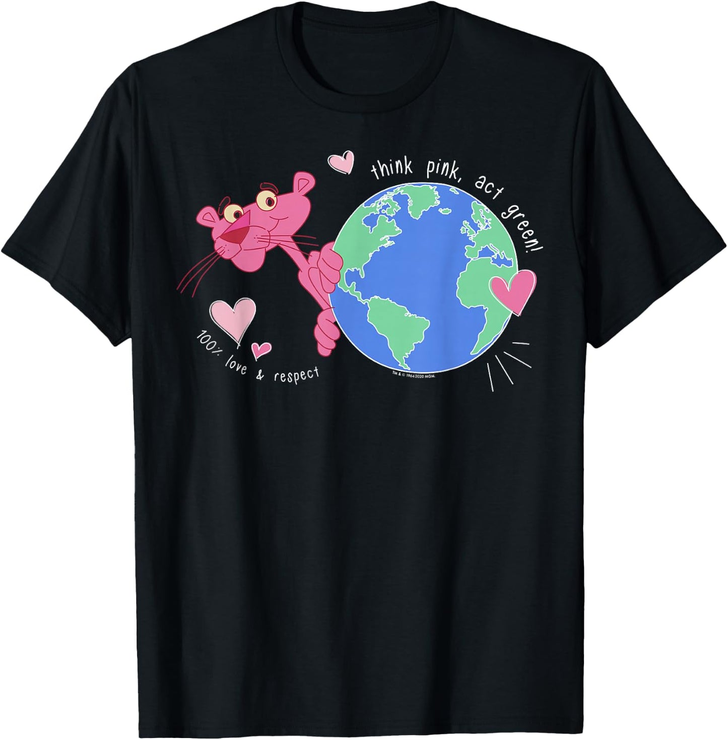 The Pink Panther Think Pink Act Green T-Shirt - T-Shirt | Black