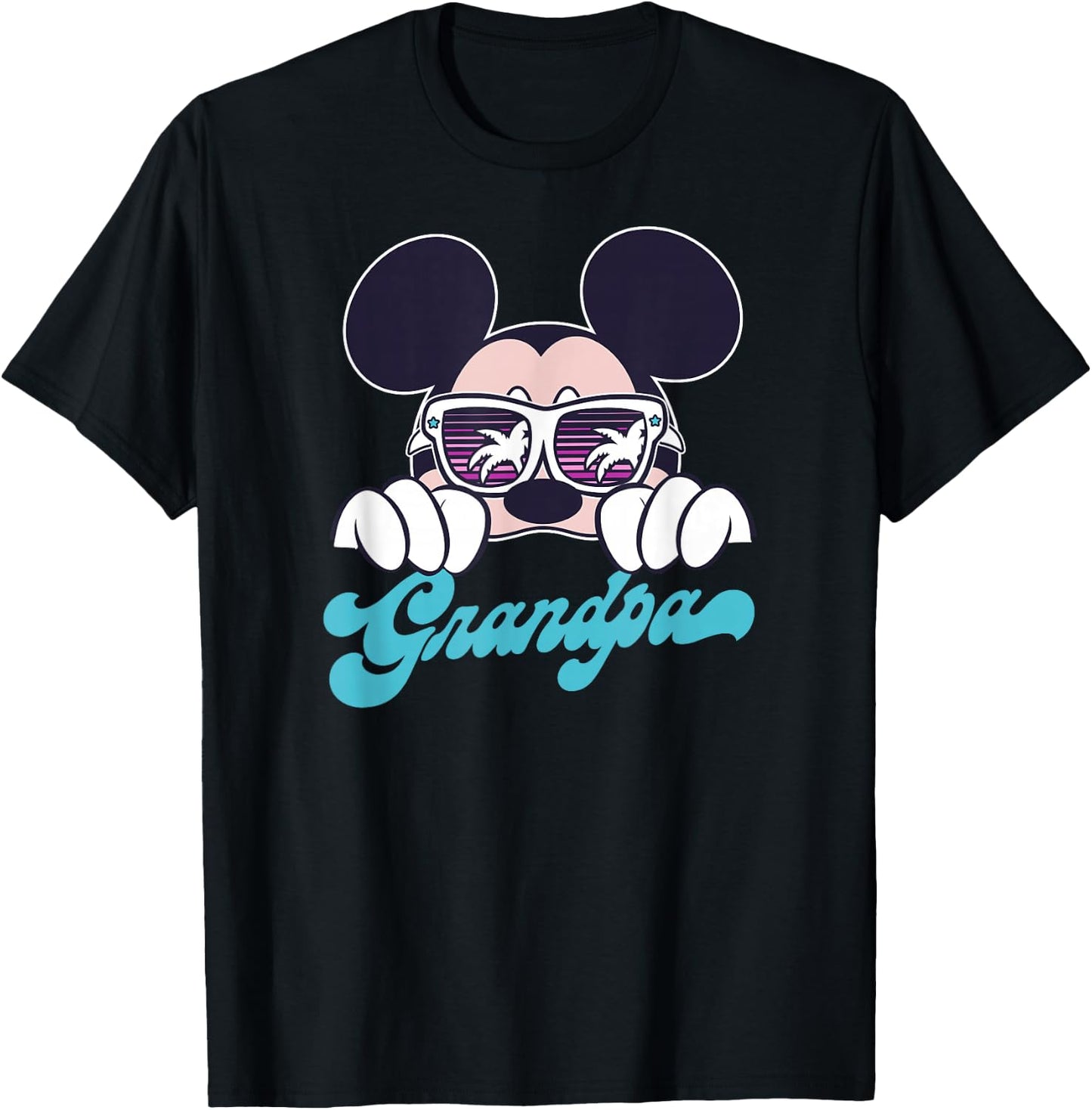 Disney Mickey and Friends Mickey Summer Vibes Grandpa Logo T-Shirt - T-Shirt | Black