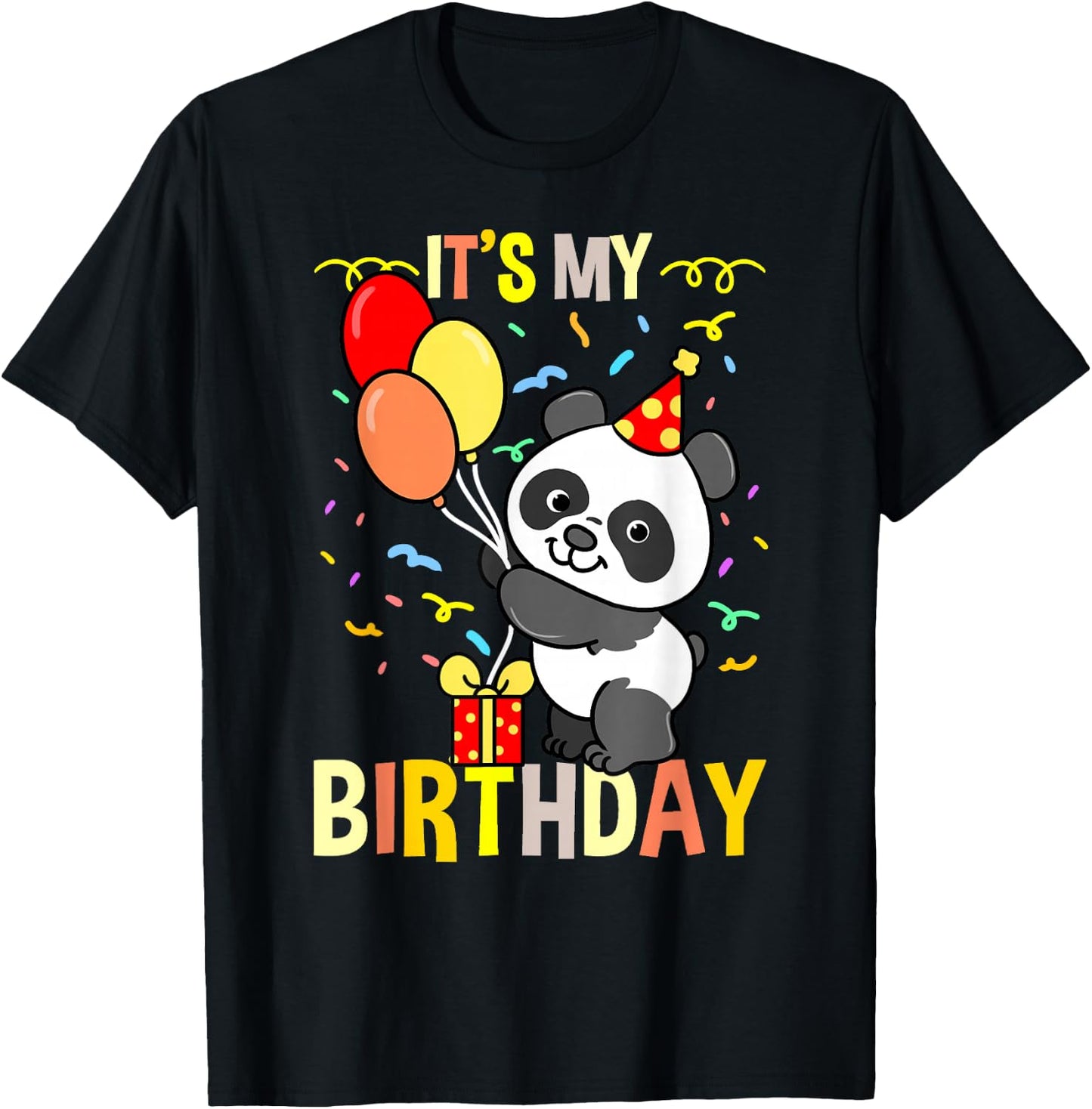 Hiking Lover Design Adult Its My Birthday Panda Animal T-Shirt - T-Shirt | Black
