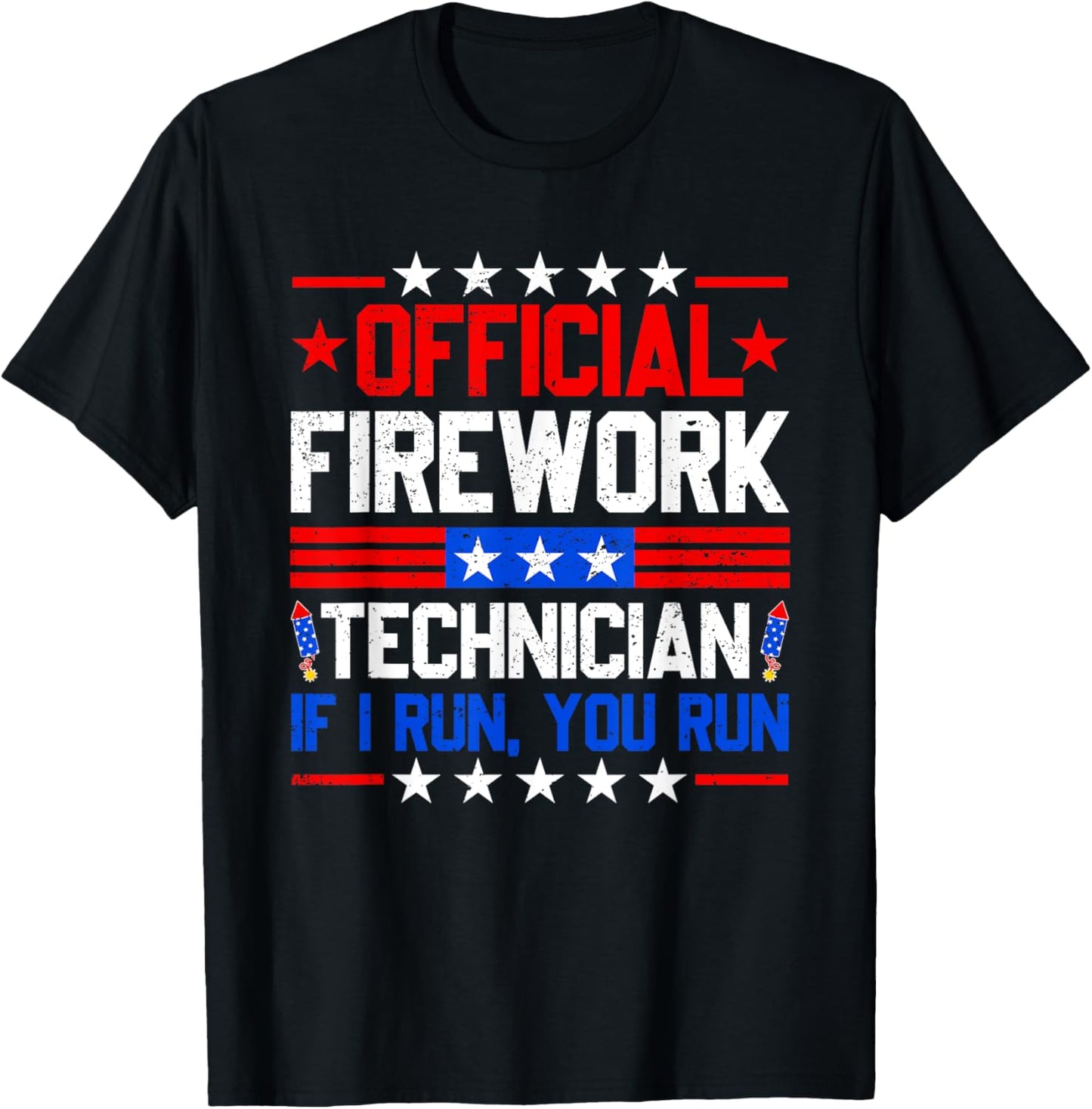 Official Firework Technician Funny 4th of July Fireworks Kids Men T-Shirt - T-Shirt | Black