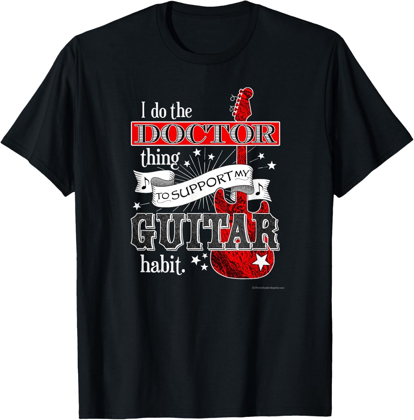 Funny Guitar Shirt for Doctor Guitarist Physician Musician T-Shirt - T-Shirt | Black
