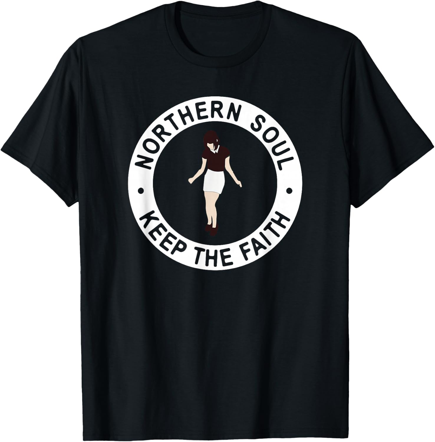 Northern Soul Keep The Faith Dancing Girl T-Shirt - T-Shirt | Black