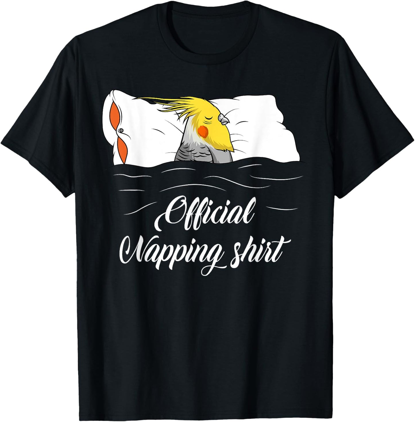 Sleeping Cockatiel Pyjamas Parrot Lover Official Napping T-Shirt - T-Shirt | Black