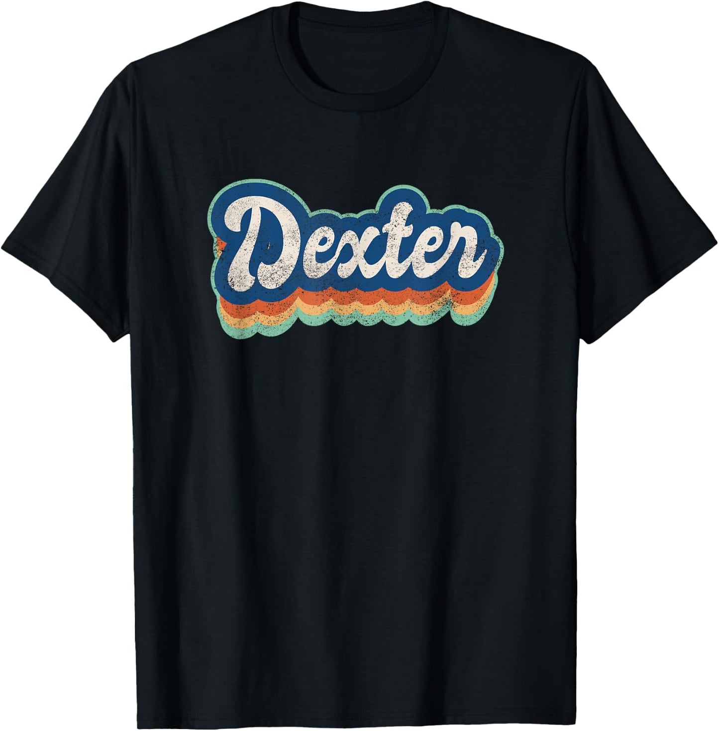 Dexter First Name Boy Vintage Style 70s 80s Personalized T-Shirt - T-Shirt | Black