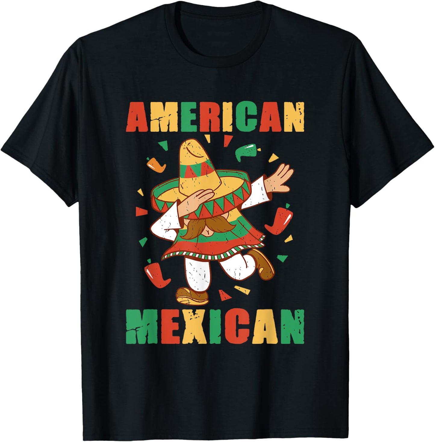 American Mexican Us America Mexico Usa Mexican American T-Shirt - T-Shirt | Black